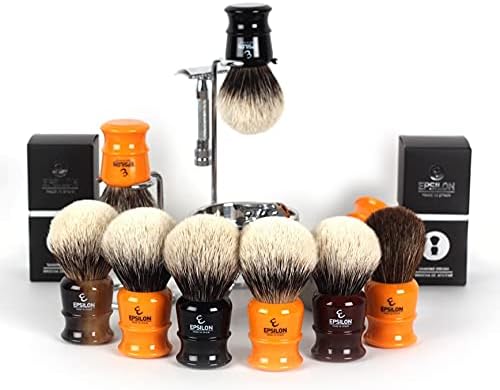 Epsilon White Horse Shaving Brush Fan Shape Black 27 mm, Único, Standard