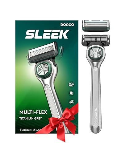 DORCO-SLEEK-6-Blade-Razor-for-Men-with-2-Cartridges-Mens-Cartridge-Razors-with-Razor-Handle-and-Smooth-Shaving-Blades-Mens-Razors-with-Multi-Flex-Technology DORCO SLEEK 6 Blade Razor for Men with 2 Cartridges | Men's Cartridge Razors with Razor Handle and Smooth Shaving Blades | Men’s Razors with Multi-Flex Technology - Image 1