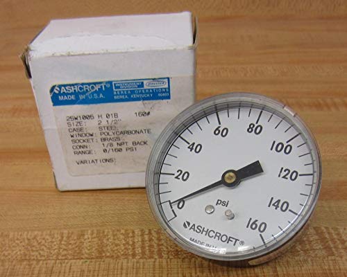 ASHCROFT 25W1005-H-01B-160 0-160 PSI, Pressure Gauge