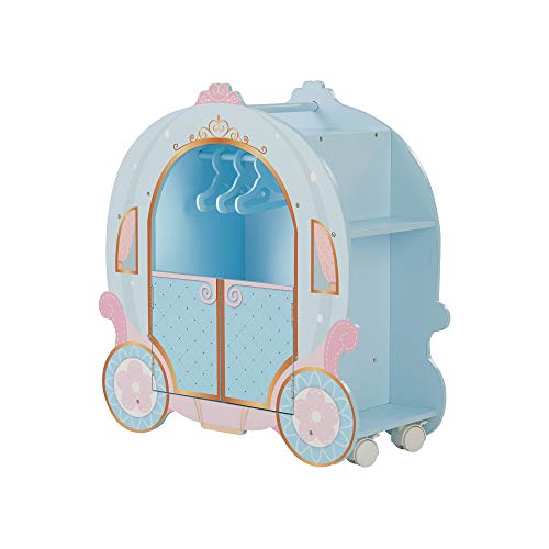 Armoire à poupée Princesse pour Enfant Forme de carrosse Citrouille Bleu Olivia’s Little World TD-12948A