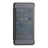 iMusi Cases for iPhone 7 Plus, Smart Clear View Window Plating PC Mirror Flip Phone Cover for iPhone 7 Plus - Black
