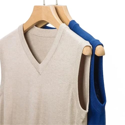 Men's Knitted Sweater Vest V-Neck Sleeveless Pullover Solid Color Business Tops4