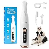 Cupofpet Dog Paw Trimmer for Precision Shaver, Cordless Small Pet Paw Grooming Trimmer, Low Noise for Trimming Dog's Hair Around Paws, Eyes, Ears, Face, Butt(White)