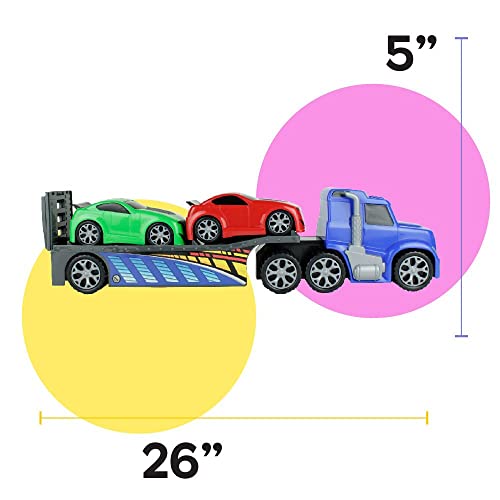 Boley Big Truck Hauler Playset - Car Transporter Trailer With 2 Race Cars Included - Big Toy Car Carrier Truck For Kids And Toddlers! - Ages 3 And Up! #TOP4