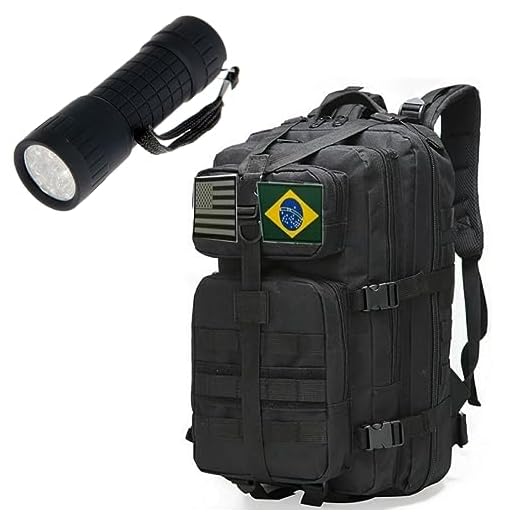Mochila Militar Assalt Tática 30 Litros Tamanho Ideal Impermeável Reforçada Camping (Preta)