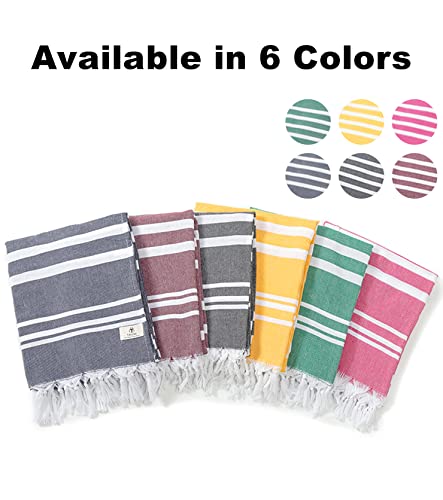 Takone Turkish Beach Towel, 39 X 71 Inches Oversized Quick Dry Towel With Travel Bag, 100% Cotton Super Absorbent And Packable Sand Free Beach Towel (Pink) #TOP5