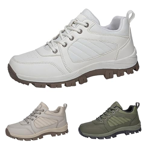 Scarpe da trekking per attività all'aria aperta, scarpe da trekking da donna, con piedi larghi, impermeabili, per il tempo libero, estive, scarpe da corsa e da ginnastica, bianco, 36 EU