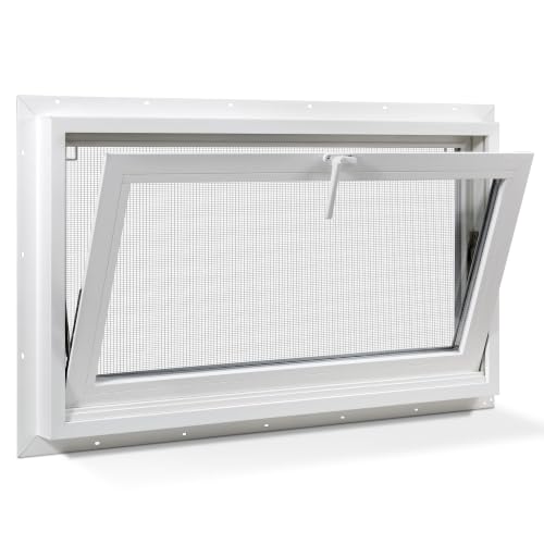 COLORPAPA Vinyl Hopper Basement Window 36 x 24 White