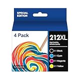 212XL Ink Cartridges Remanufactured for Epson 212 212XL T212XL T212 Ink Cartridge Combo 4 Pack Work with Epson WF-2850 WF-2830 XP-4100 XP-4105 Printer, New Upgraded Chips (Black Cyan Magenta Yellow)
