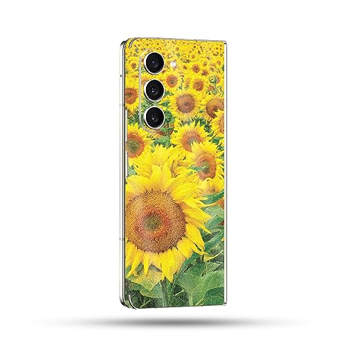 Image of MightySkins Glossy Glitter Skin Compatible with Samsung Galaxy Z Fold 5 Full Wrap - Sunflower Field | Protective Durable High-Gloss Glitter Finish | Easy to Apply & Change Styles | Made in The USA