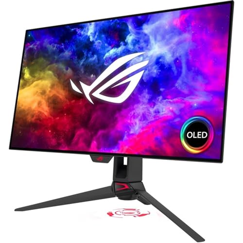 ASUS ROG Swift 27”1440P OLED DSC Gaming Monitor (PG27AQDM) – QHD (2560×1440), 240Hz, 0.03ms, G-SYNC Compatible, Anti-Glare Micro-Texture Coating, 99% DCI-P3, True 10-bit, DisplayPort,Black