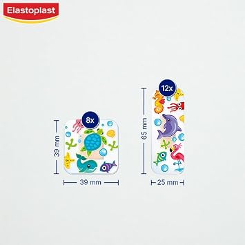 Bundle of Elastoplast Extra Flexible Fabric Plaster Strips (40 Pieces) + Elastoplast Aqua Protect Kids Plasters (20 Pieces), Wound Protection Duo, Water-Repellent