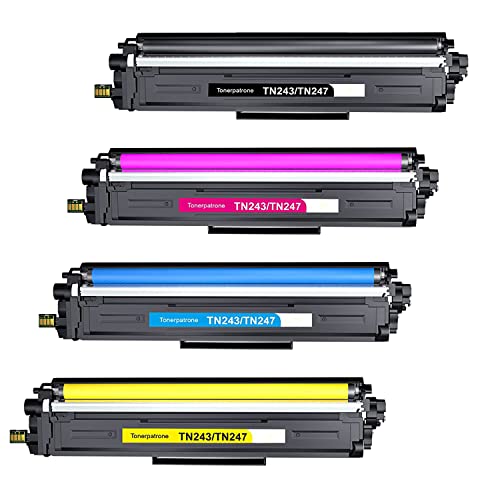 Tinnee TN-247cmyk TN-243cmyk Toner Value Pack Replacement for Brother TN243cmyk Toner Cartridges for Brother HL-L3210CW DCP-L3550CDW HL-L3270CW HL-L3230CDW MFC-L3750CDW MFC-L3710CW DCP-L3510CDW