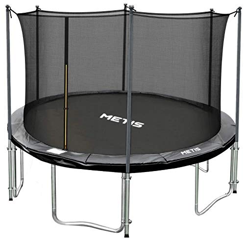 METIS Backyard Trampolines – 8ft, 10ft, 12ft, 14ft,15ft | Trampoline with Enclosure Net & Padded Springs | Trampoline for Kids | Weatherproof Kids Trampoline (10ft, Voyager)