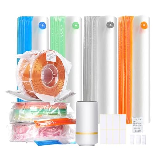 126 Pcs Totally 3D Printer Filament Storage Bags Vacuum Kit- 40 Vacuum Storage Bags, 1 Electric Auto Pump, 40 Desiccants, 4 Clips and 40 Label for PLA/PETG/TPU/ABS Filament