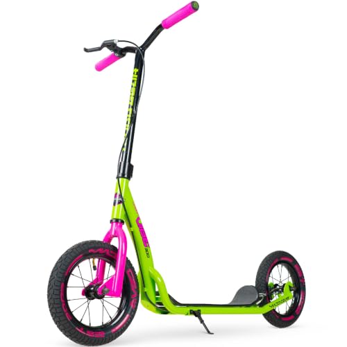 Image of Madd Gear Large Kick Scooter for Adults, Teens & Kids 8-12 with Kickstand - 12 inch Air-Filled Tires, Wide Deck, Lightweight Steel Frame - Metro Urban Glide 300