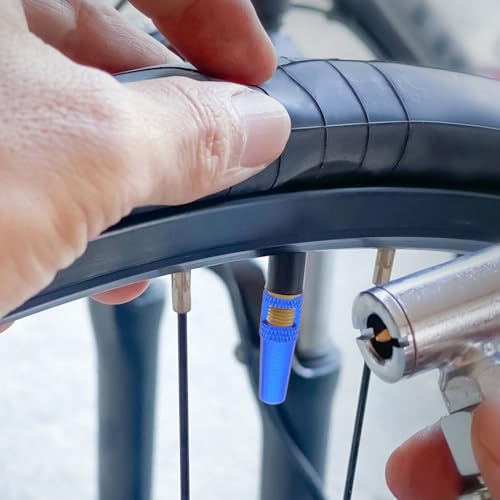 8 Capuchones de Válvula Aluminio Estilo Francés Azul miniatura 6
