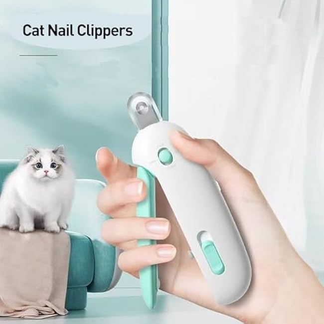 Cat Nail Clipper | Cat Nail Trimmer with Clipping Debris Storage, Adjustable Sizes, Hidden Nail File, Round Hole Blade for Injury-Free Grooming Tool for Pets-37PePuLw