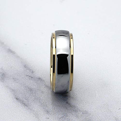 100S JEWELRY Engraved Personalized Tungsten Rings For Men Women Wedding Band Two Tone Gold Silver Engagement Sizes 6-163