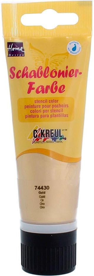 KREUL 74430 – Acrylic Paint 3D Metallic Gold 75 ml. HOME DESIGN