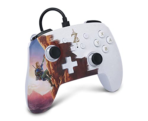 PowerA Manette filaire améliorée pour Nintendo Switch, modèle Switch OLED et Nintendo Switch Lite, accessoire de jeu, manette de jeu, manette filaire, sous licence officielle -Zelda:Ascension du héros
