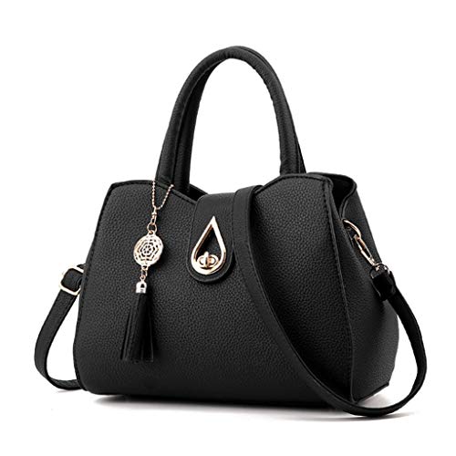 Sac à main pour femmes en cuir PU noir format carré