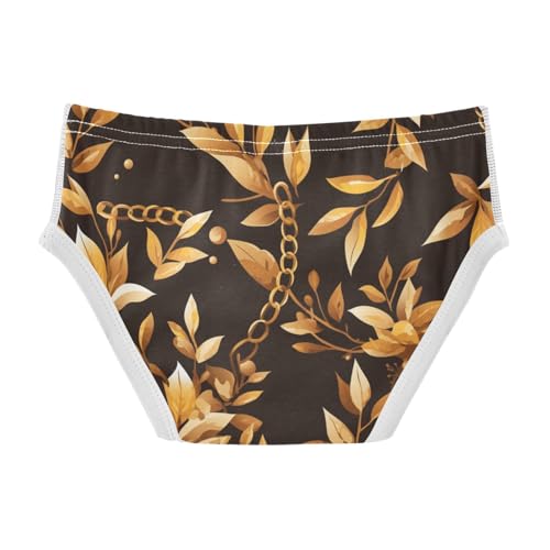 KLL Golden Chain Pattern on Black Background Toddler Boy Comfort Briefs Cute Children Undies2
