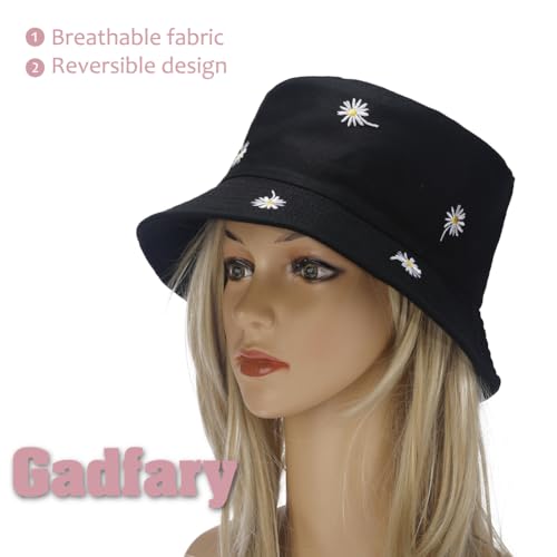 Image of Reversible Bucket Hat for Women Summer Travel Fisherman Cap, Girls Cute Double Side Wear Bucket Cap