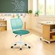 FurnitureR Kompakter Klassenstuhl, ergonomischer Sitz für Schule, Rückenlehne aus atmungsaktivem Netzgewebe, höhenverstellbar, Zeichenzimmerstuhl für Kinder, leicht zu bewegen, 360 °, Türkis