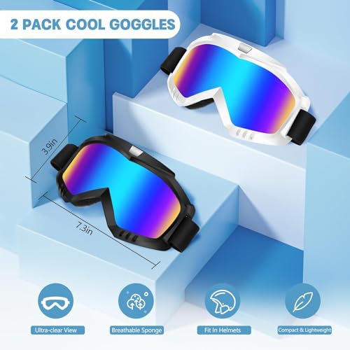 Image of Dirt Bike Goggles 2 Pack - Motorcycle, ATV, Riding, Ski, Windproof Racing Glasses