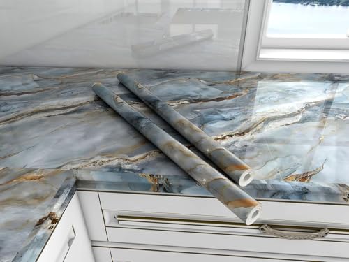 Image of Barebeauty 60 x 200 cm Kitchen Wallpaper, Self Adhesive Oil Proof Waterproof Wall Sticker for Kitchen, Anti-Mold Heat Resistant Backsplash Wall Covering (Pack of 3, 38.76 Sq. Ft. Approx)