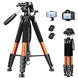 Victiv Tripod 74-Camera-Tripod for Cell Phone, Aluminum Professional Heavy Duty Camera Tripod Stand, Tripod for Camera DSLR SLR with Carry Bag, Compatible with Canon Nikon iPhone