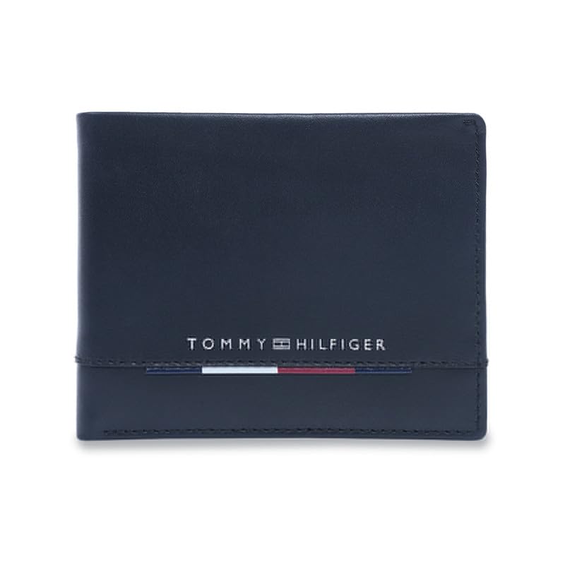 Tommy Hilfiger Men’s Leather Wallet Ankwe – Black | Global Coin Wallet with RFID Protection, Multiple Card Slots | Coin Pocket | Bi-Fold Purse for Men | Ideal for Gifting