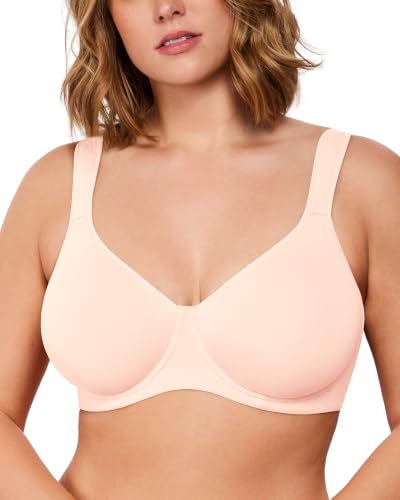 Image of HSIA Minimizer Bras for Women, Full Coverage Underwire T-Shirt Bra, Joan | Plus-size fit, seamless unlined cups, stretch fabric, U-shaped back smoothing, wide cushioned adjustable straps