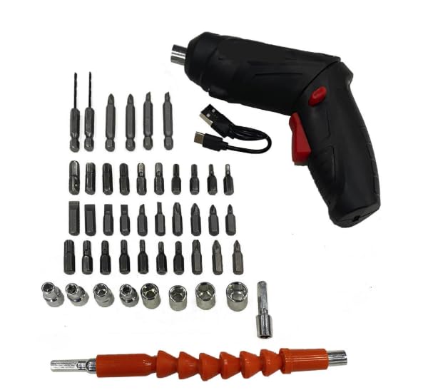 Tournevis électrique sans fil rechargeable avec poignée pivotante pour bricolage