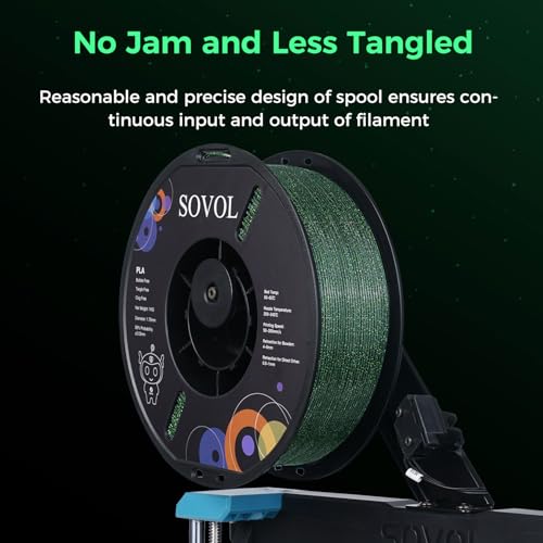 Image of Sovol 3D Printer Luminous Filament, Glow in The Dark PLA 1kg (2.2 lbs) Spool 3D Printing Materials, Dimensional Accuracy + /- 0.03 mm, 1.75 mm, Shiny Green