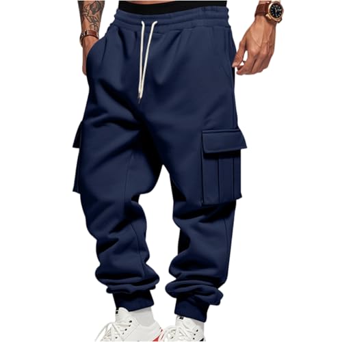 Sweatpants Men Relaxed Fit Casual Athletic Workout Elastic Wiasted Bottom Stretch Lounge Baggy Joggers Pants