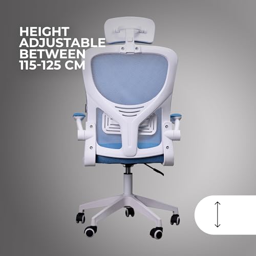 MGC-ERGOPLUS, Sedia Ergonomica Professionale, Supporto Lombare Dinamico Adattabile, Rete Traspirante, Altezza Regolabile 115 e 125cm, Braccioli Pieghevoli, Poggiatesta Regolabile, Blu - Sedia gaming - Immagine 2