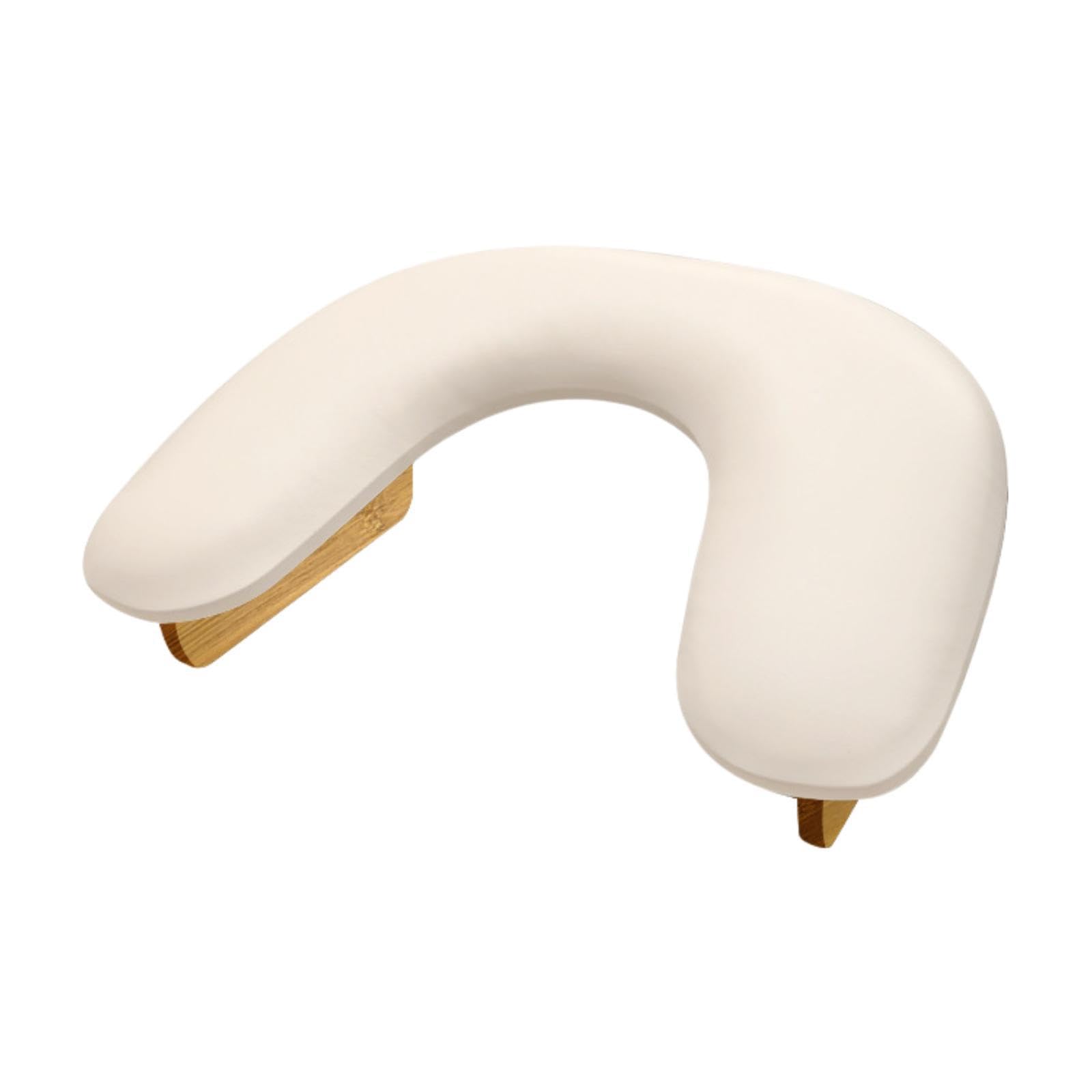 Oshhni Reposabrazos para uñas, soporte para mesa de manicura, suave piel sintética, antideslizante, en forma de U, cojín para reposamanos de salón, ideal, Blanco
