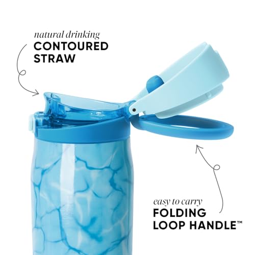 Image of Simple Modern Water Bottle with Straw & Handle | 30oz | Pool | Mesa Loop Insulated Water Bottle for School, Sports, Travel | Leak Proof, Stainless Steel | Pool Day
