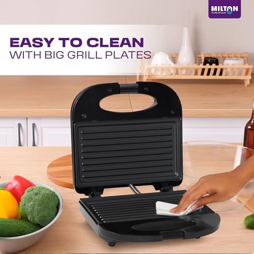 MILTON Express 800 Watt Grill Sandwich Maker | Electric Toaster Griller Sandwich Maker | Non Stick Coating Grill Plates | Power Indicators | 1 Year Warranty | Black 7 41gBr5Vcy6L