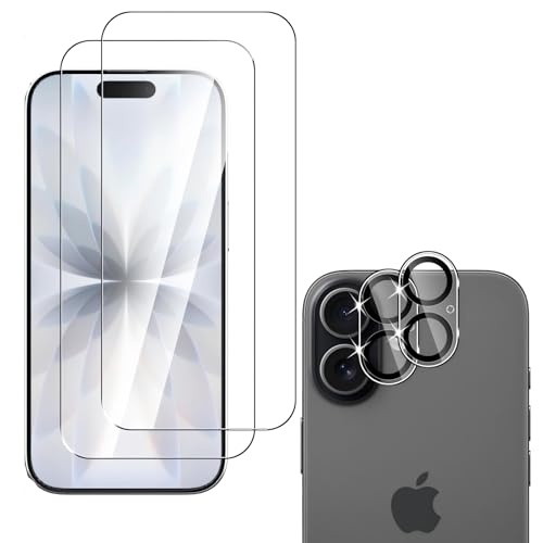Wayneer Verre Trempé Pour iPhone 17, [2+2 Pièces] Vitre Protection écran Protection Camera, 9H Dureté Ultra HD Anti Rayures Film Protection écran