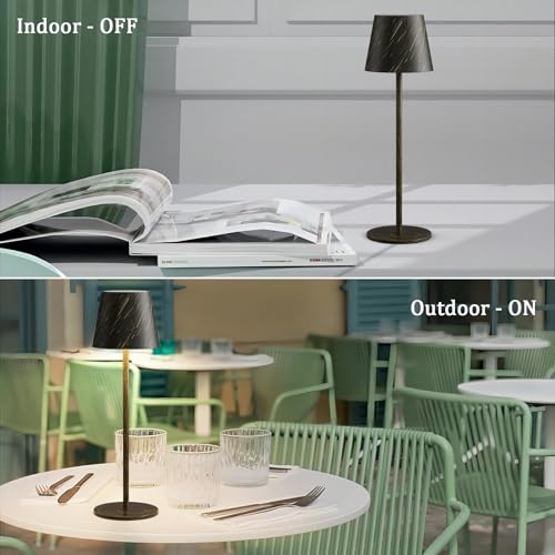 Irotine 1-Pack Copper Led Cordless Table Lamp, Rechargeable Battery Desk Lamp 3W 5000Mah Battery Operated, Ip54 Waterproof|3000K Warm Light|Stepless Dimming Outdoor Table Lamp For Restaurant/Dinner thumb #5