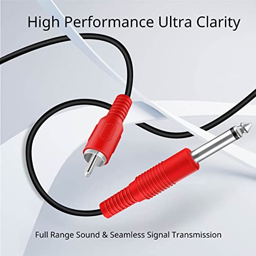 Tnp Premium Dual 1/4 Inch To Dual Rca Audio Cable (10Ft) - Male 6.35Mm 1/4" Phono Mono To Rca Connector Wire Cord Plug Jack #TOP1