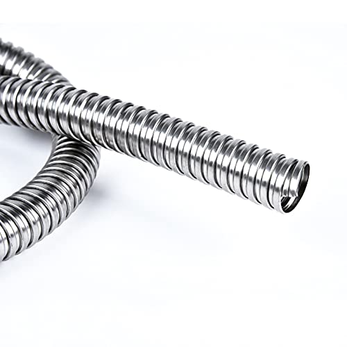 Guaina Cavi Flessibile, 1 Pz Metro Lunghezza Acciaio Inossidabile 304 Tubo Metallico Flessibile Filo Cavo Di Protezione(ID 100mm x 1M)