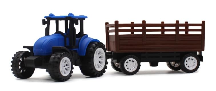 Image of Neokiddo Toys Friction Powered Trolley Farm Tractor Toy for Kids & Toddlers /Boys & Girls (Light Blue)