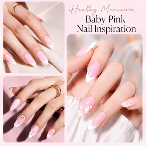 Image of AZUREBEAUTY Baby Pink Gel Nail Polish 18ML, UV /LED Soak Off Gel Polish | Soft Cream Light Pink Salon Nail Gel for Long Lasting High Gloss Manicure, French Nail Art for Women
