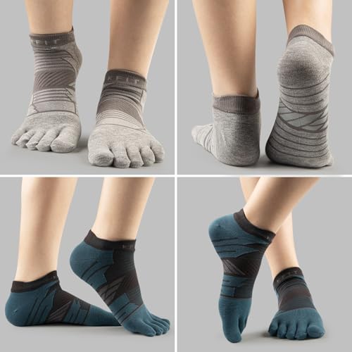 Kfit Toe Socks for Men Women COOLMAX Running Five Finger socks Ankle Athletic Quick Dry Breathable Anti-Blisters 3 Pairs4