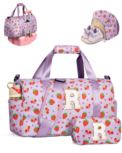 Elilier Dance Recital Gifts for Girls, Preppy Dance Bag, Letter R