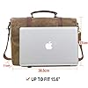NEWHEY Mens Laptop Shoulder Canvas Messenger Bag Waterproof Computer Briefcase Notebook Vintage Satchel Designer School Work Bags Khaqi 15.6 Leather #4